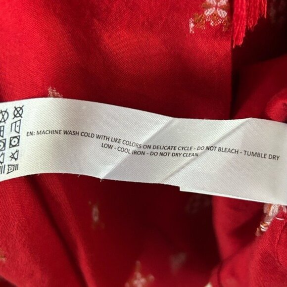 Ariat Red Western Boho Lightweight Bohemian Shirt Blouse Sz Medium - Picture 13 of 16